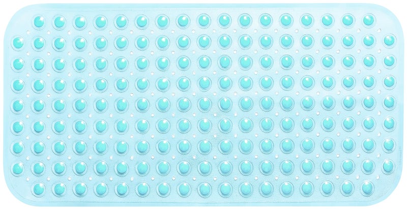 TIKE SMART Large Non-Slip Bathtub & Shower Mat 31 inch x16 inch (Smooth/Non-Textured Tubs Only) Safe, Clean, Machine-Washable, Superior Grip&Drainage, Vinyl, Transparent Aqua/Blue-Green, Medium - Image 2